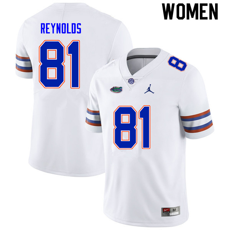 Women #81 Daejon Reynolds Florida Gators College Football Jerseys Sale-White